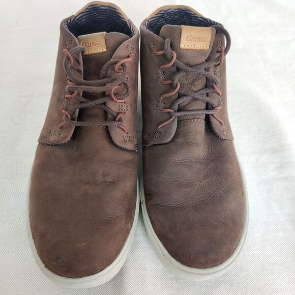 Men's Olukai NANI Hele Suede Leather Chukka Boots Sz M8 Olukai Brown Shoes Sheep - Picture 2 of 11